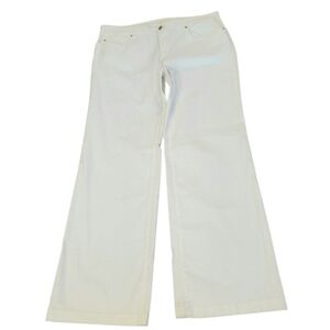 Eileen Fisher Women's Off-White Wide-Leg Stretch Denim Jeans - Size 16